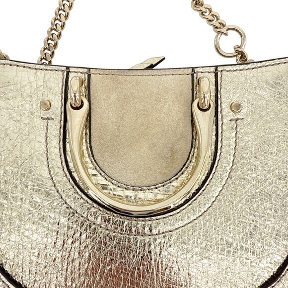 CHLOE Pixie Mini Convertible Belt Bag Metallic Gold - Picture 14 of 16